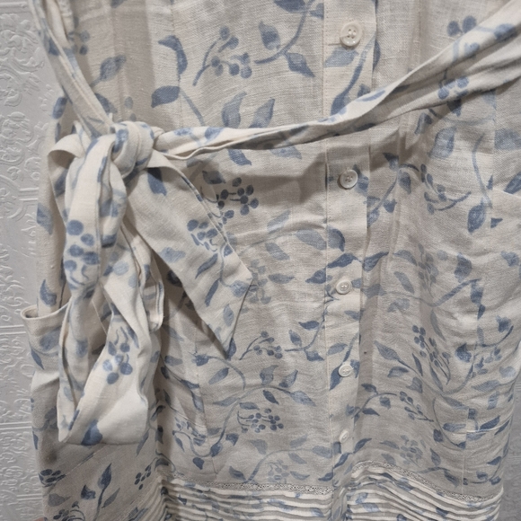 Reformation Lili Linen Floral Ruffle Sleeve Dress - Picture 6 of 14